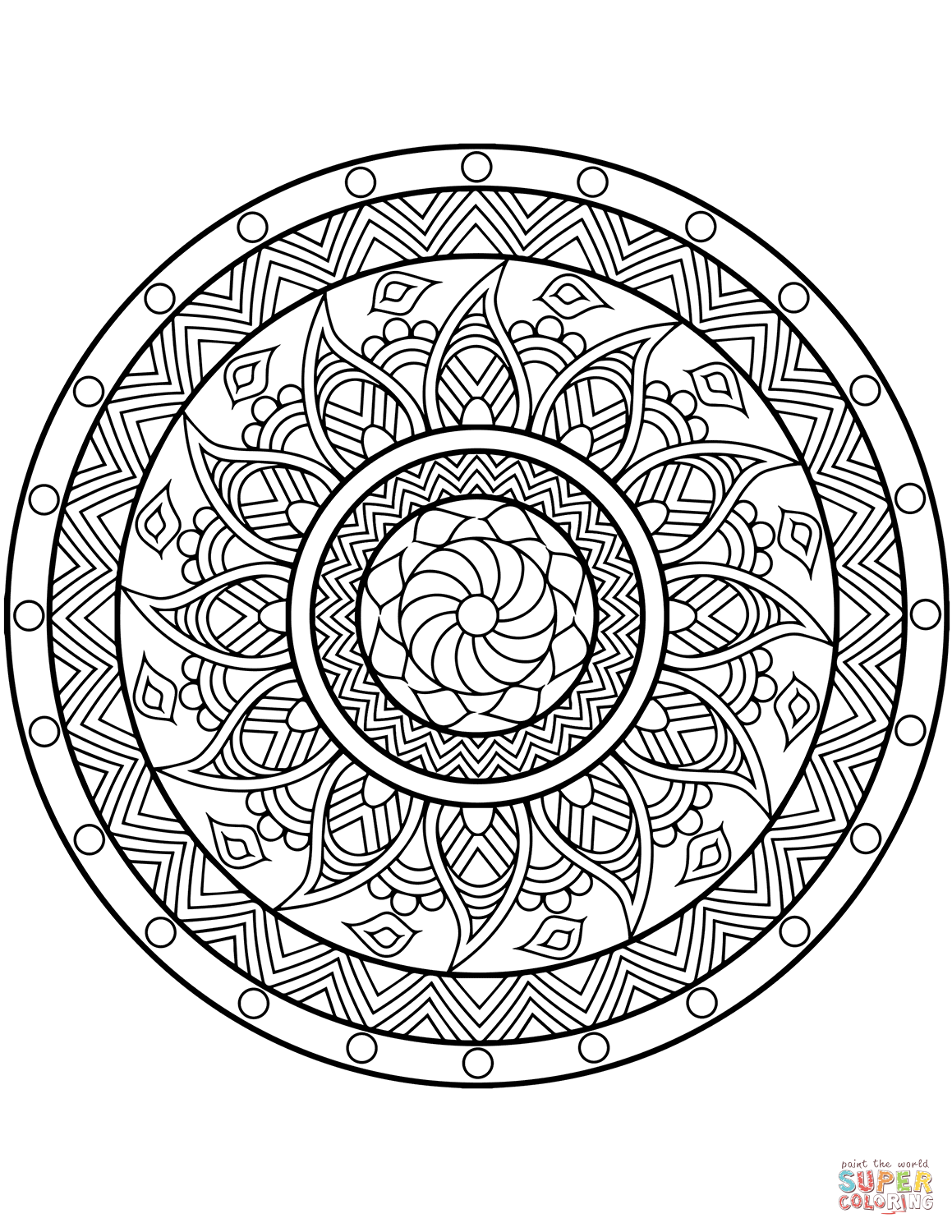 1159x1500 Mandala Coloring Pages Free Showy Expert Level