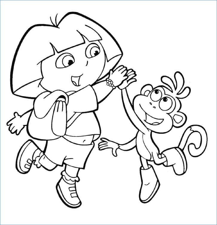 726x753 Boots The Monkey Dora The Explorer Coloring Page