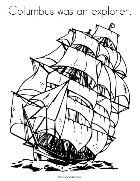 468x605 Columbus Was An Explorer Coloring Page
