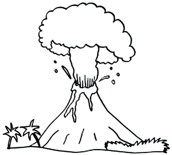 600x542 Volcanic Explosion Coloring Page Volcano Coloring Pages Volcano