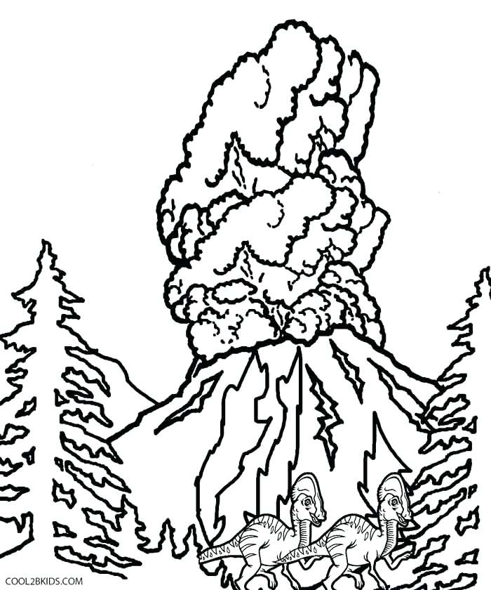 700x840 Volcano Coloring Page Volcano Coloring Page Volcanic Explosion