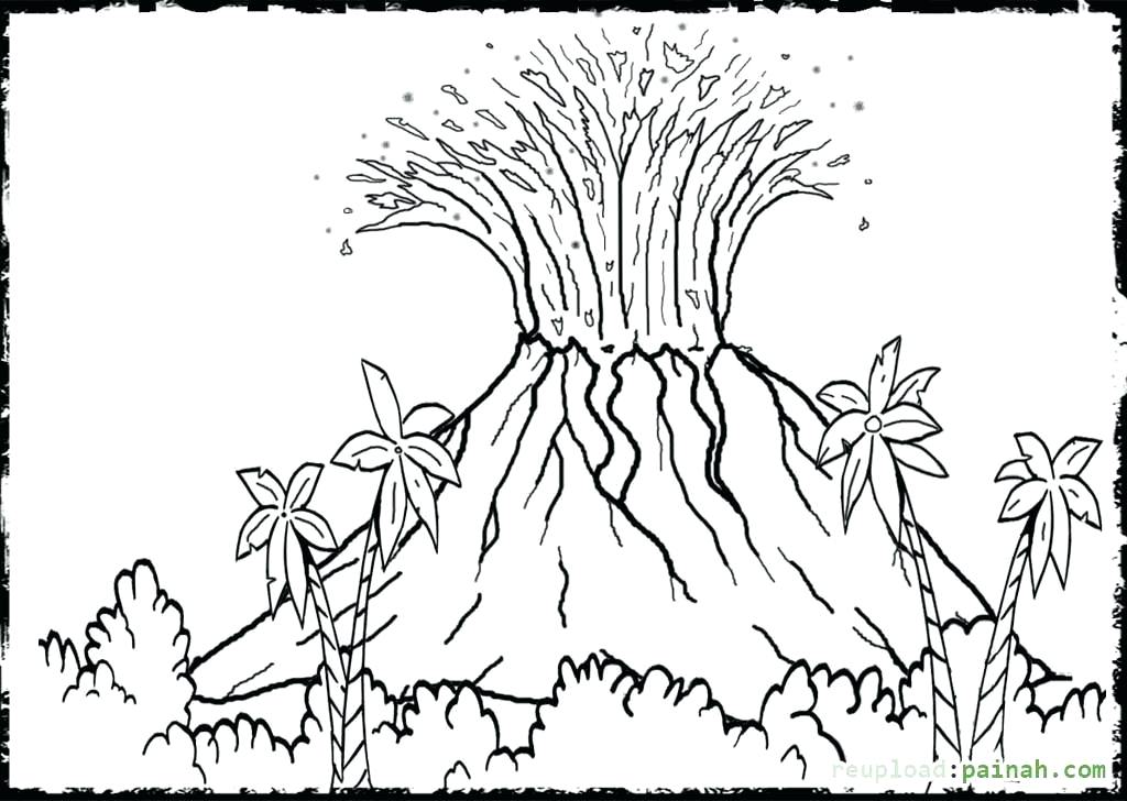 1024x728 Volcano Coloring Pages Volcanic Explosion Coloring Page Volcano