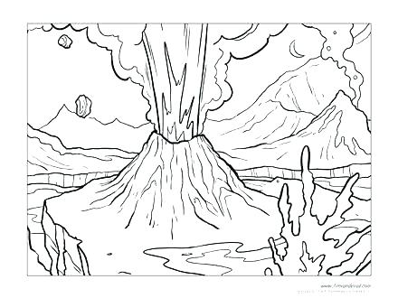 440x330 Volcano Coloring Pages Volcano Coloring Pages To Print Hawaii
