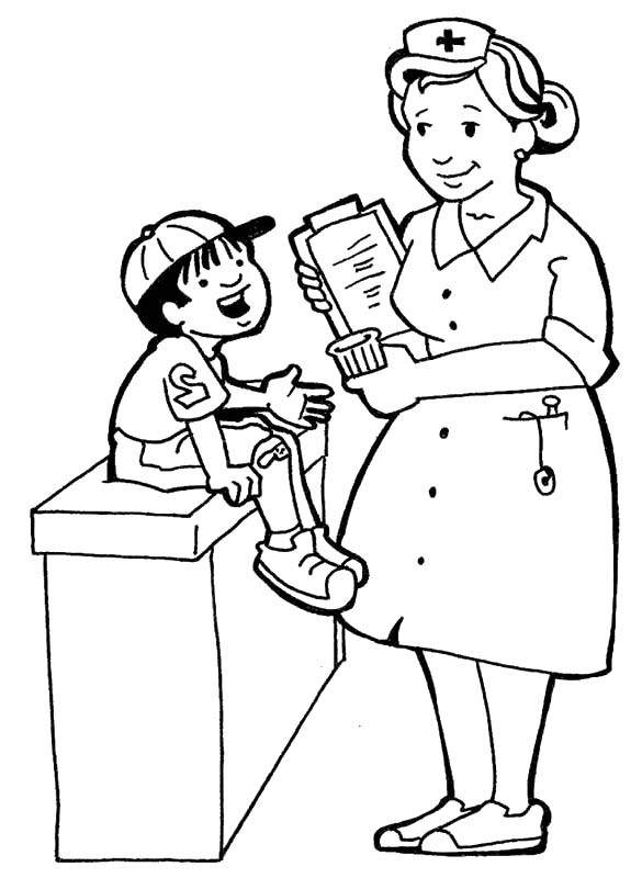 585x800 Woman Doctor Coloring Pages Eye Printable Education