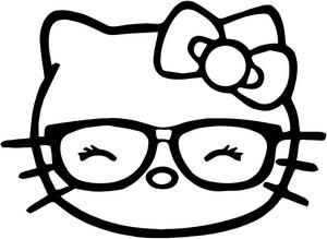 300x219 Hello Kitty With Glasses Coloring Pictures Print Out