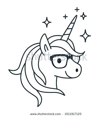 450x470 Simple Unicorn Coloring Pages