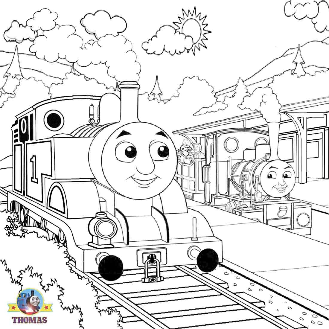 1100x1100 Emily The Train Coloring Pages Printable Coloring For Kids