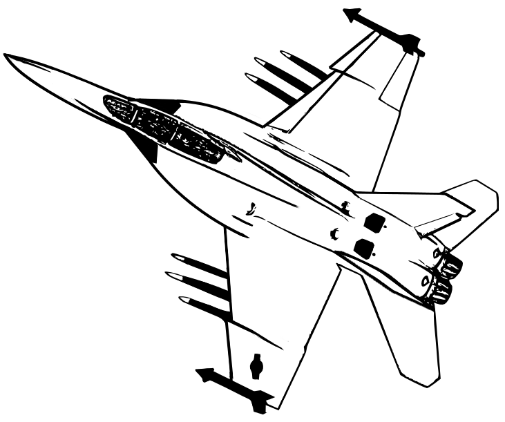 731x611 Military Aircraft Fighter In Flight Coloring Page