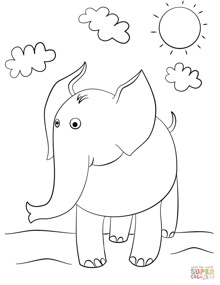 886x1146 Helpful Coloring Pictures Of Elephants Pages F