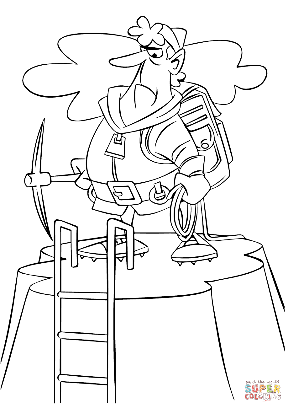 919x1300 Trend Mountain Climber Coloring Page Cartoon F