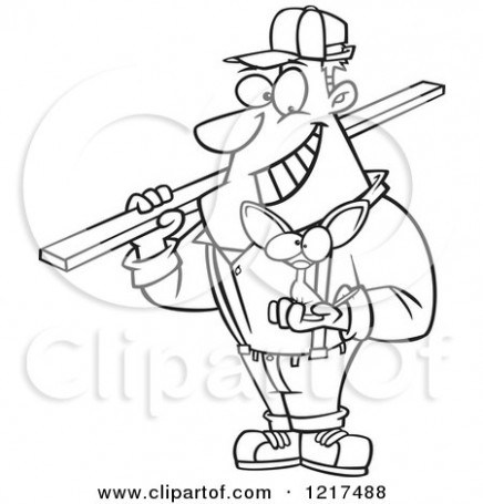 436x455 Cartoon Contractor Clipart