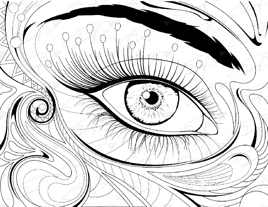874x676 Eye Coloring Pages