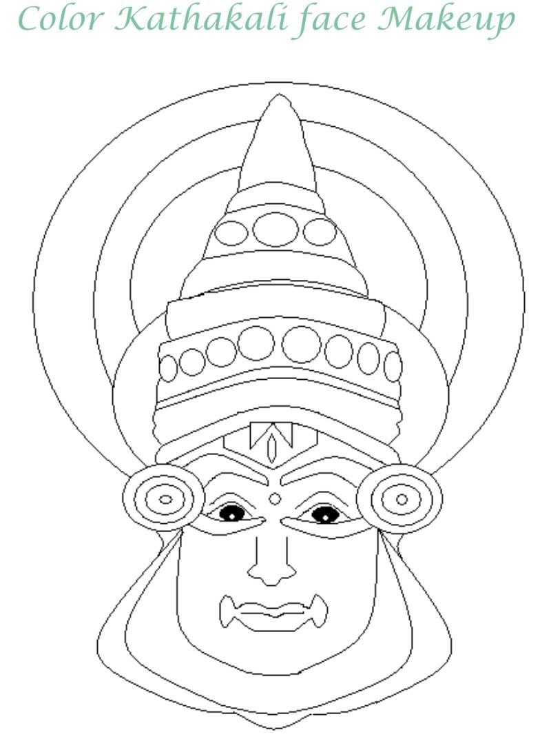 800x1072 Onam Festival Kathakali Face Mask Coloring Pages Coloring Pages