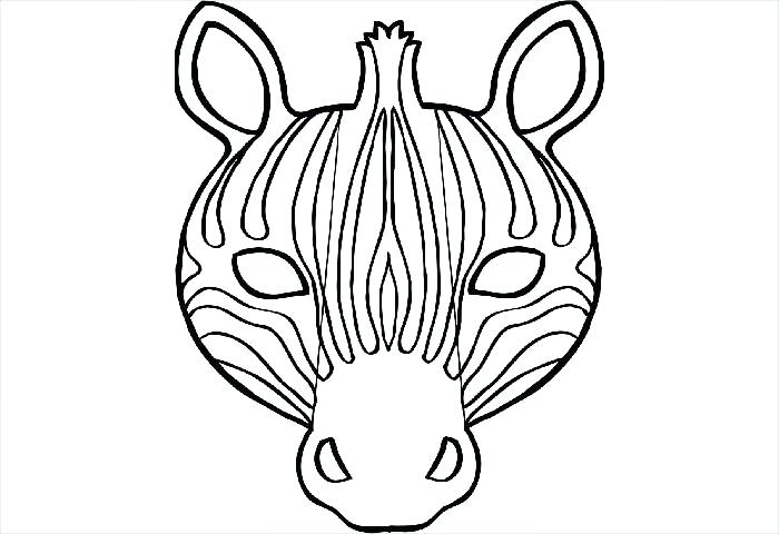 700x480 Animal Face Mask Coloring Pages Zebra Template Kids Page Download