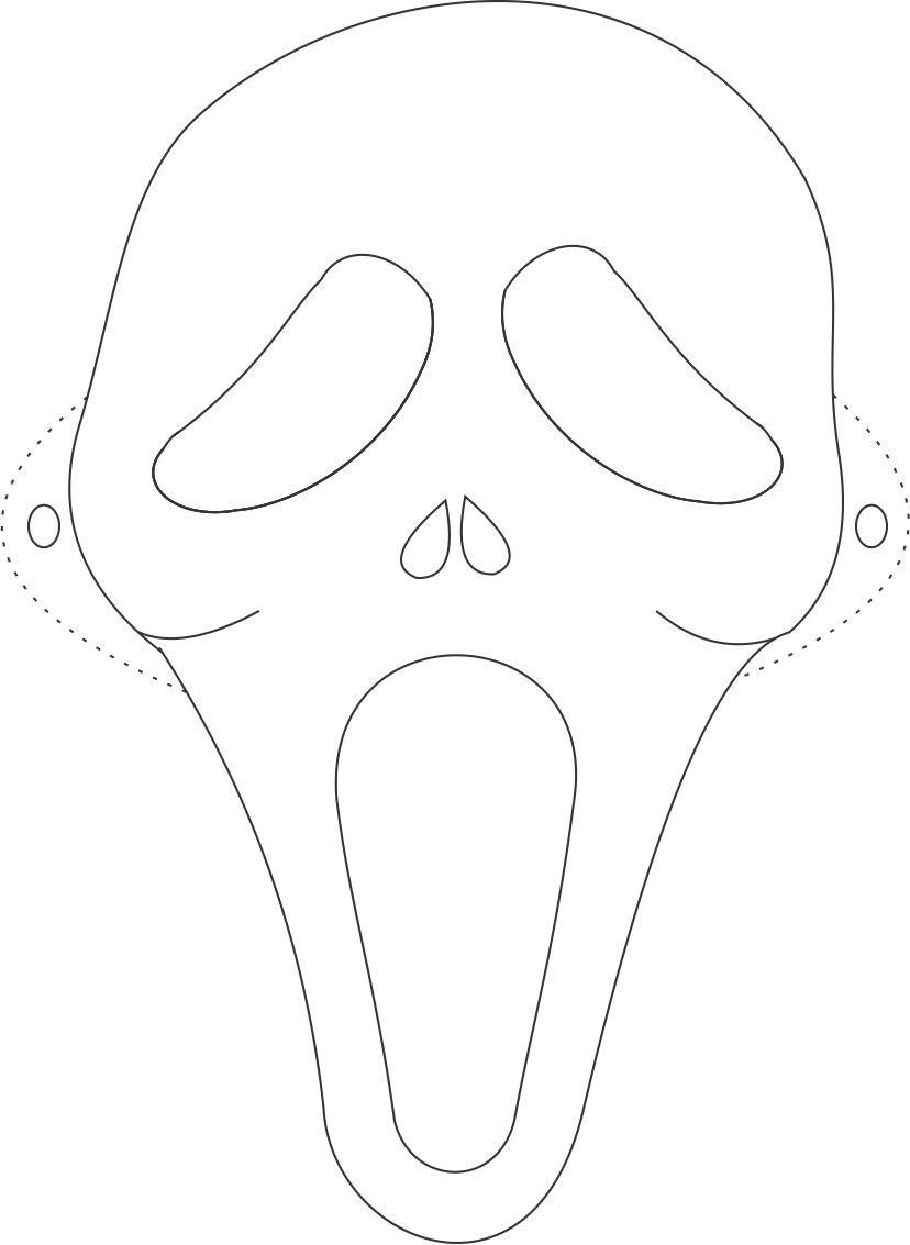 828x1133 Scary Halloween Mask Coloring Pages Cupcake Scary