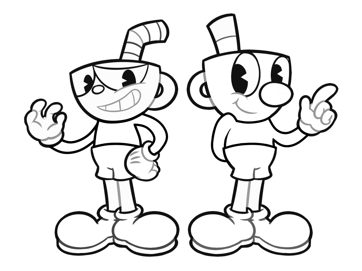 1200x900 Cuphead Coloring Pages Print