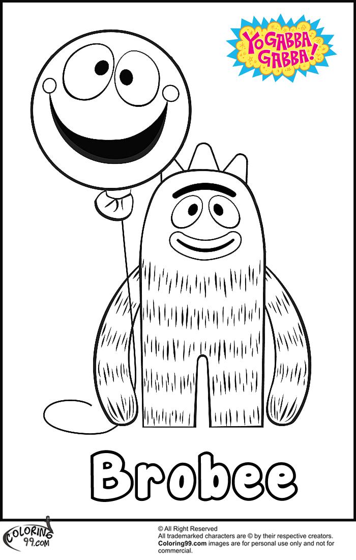 700x1100 Brobee Yo Gabba Gabba Coloring Pages Team Colors
