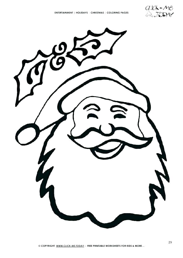 745x1053 Santa Face Coloring Page