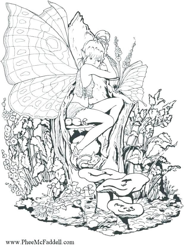619x832 Realistic Colouring Pages For Adults Faerie Coloring Detailed