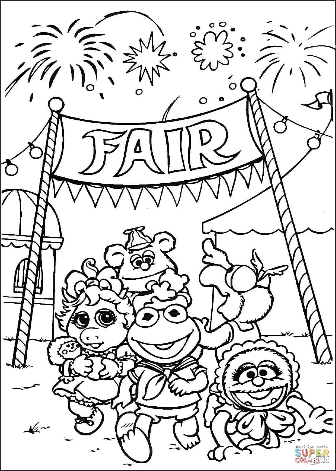 1133x1588 Muppet Babies Goes To Fair Market Coloring Page Free Printable