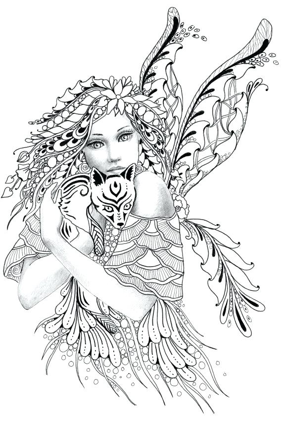 570x855 Coloring Pages Fairy Coloring Pages For Adults