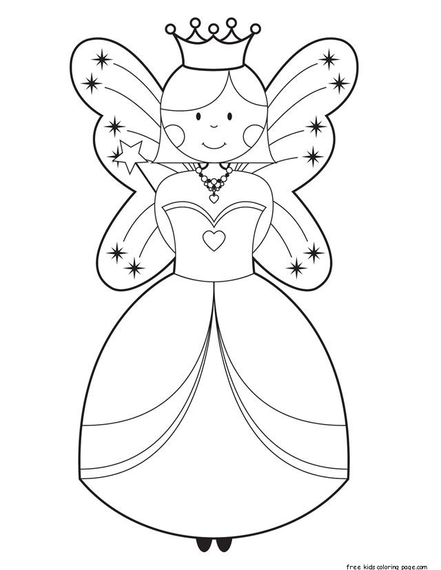 640x828 Printable Cute Fairy Coloring Pages For Girls