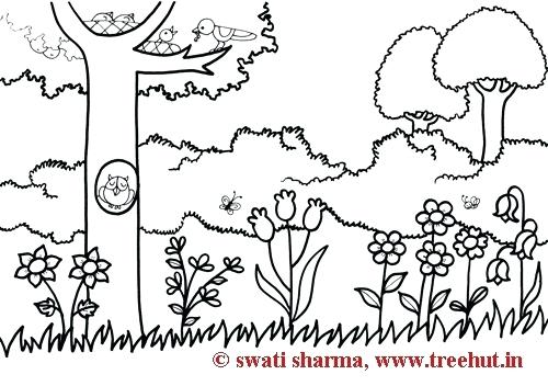 500x352 Garden Coloring Garden Coloring Page Beautiful Garden Coloring