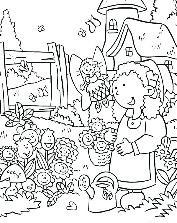 600x754 Garden Coloring Page Garden Coloring Pages Vegetable Garden
