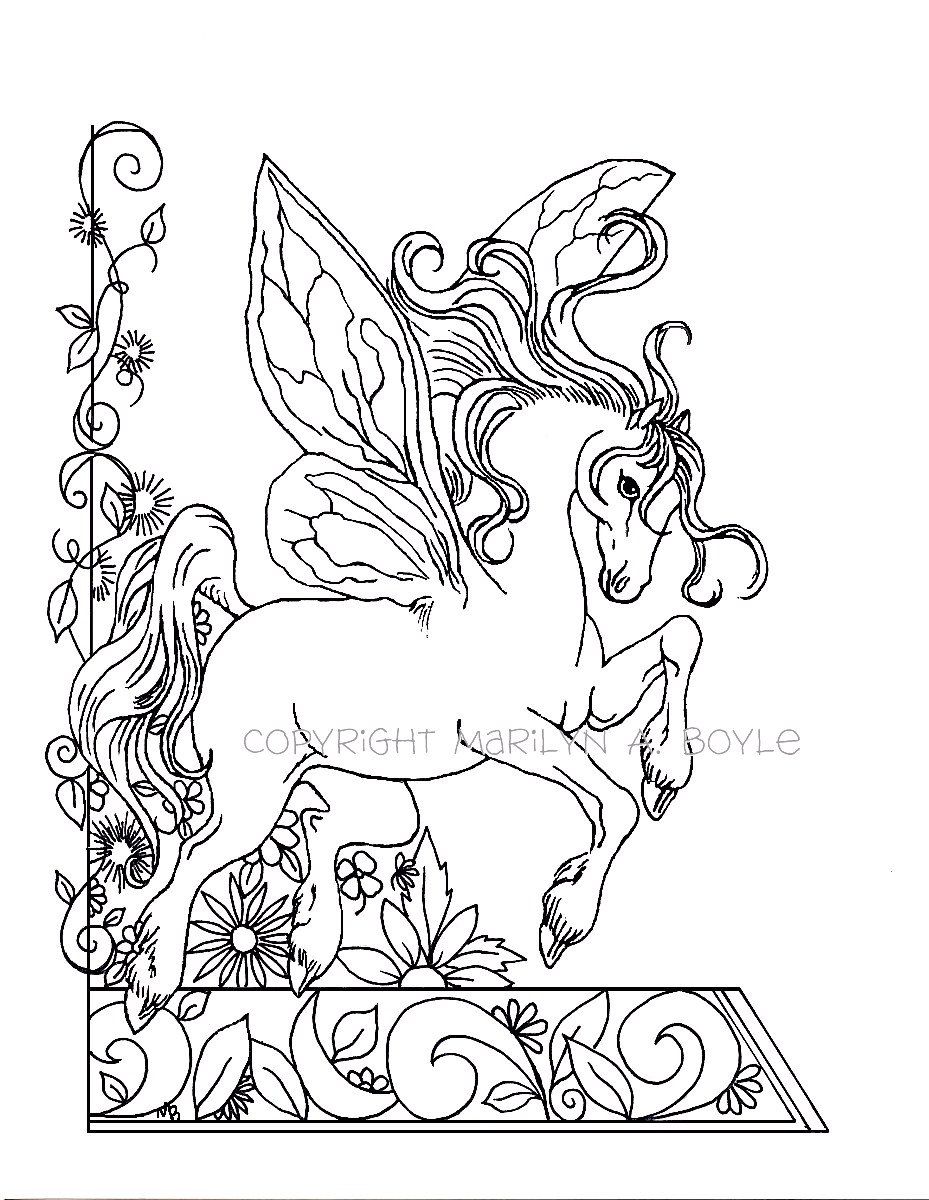 929x1200 Incredible Adult Coloring Page Fantasy Fairy Horse Garden