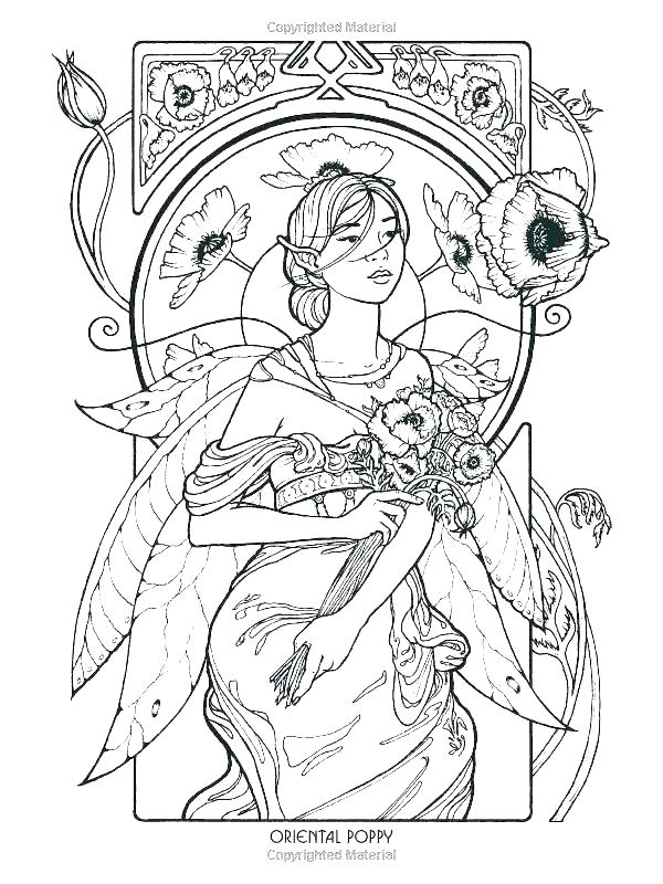 600x800 Coloring Pages Fairy House