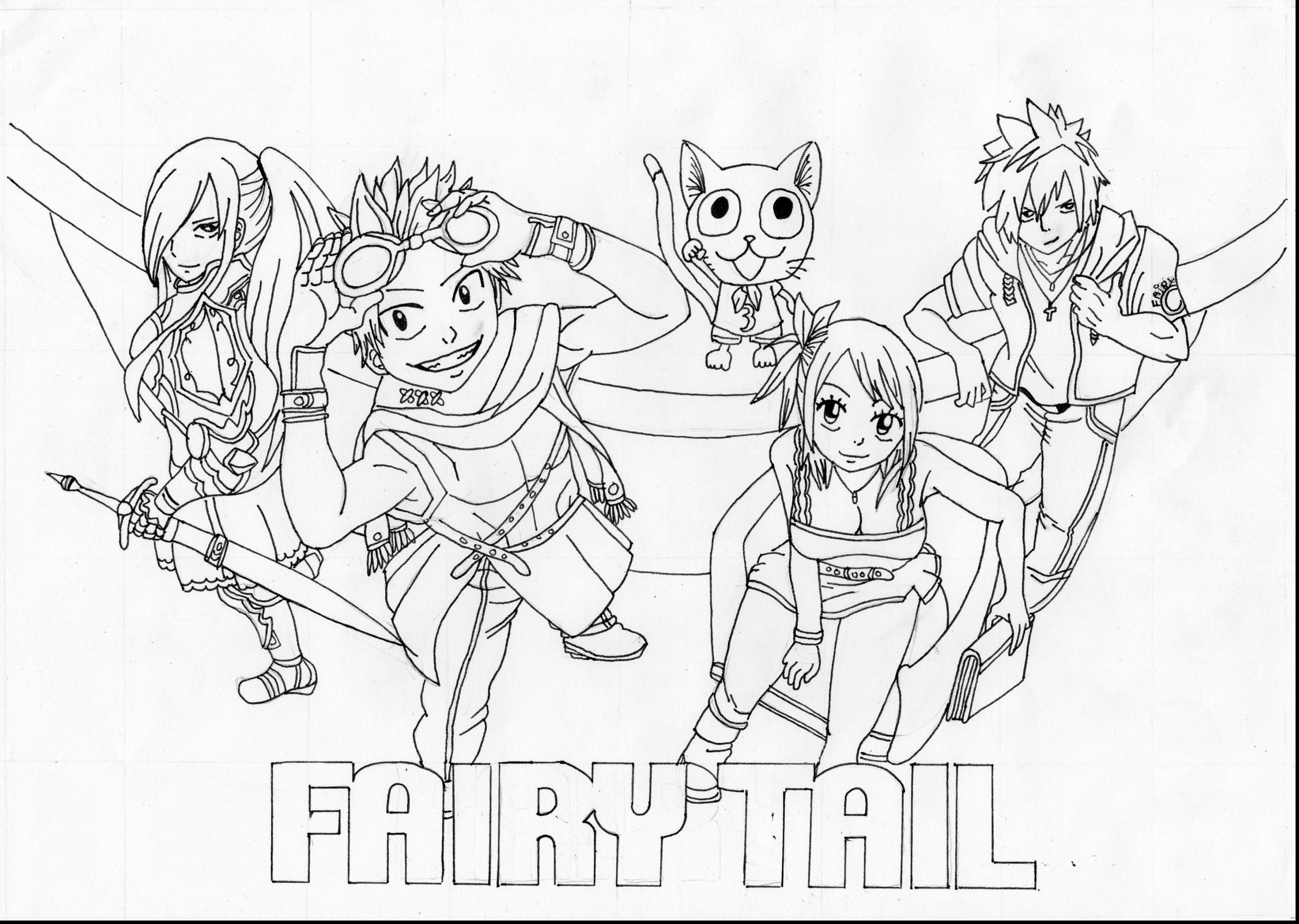 3774x2685 Fairy Tail Coloring Pages High Definition