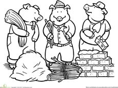 230x171 Free Printable Coloring Image The Three Little Pigs Three