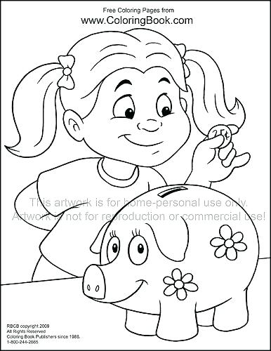 386x500 Money Coloring Page Money Coloring Pages Bank Themed Coloring
