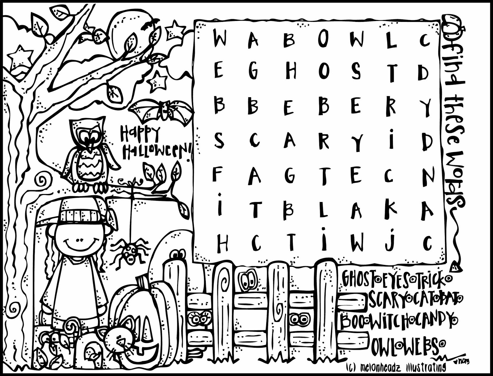 1600x1219 Melonheadz A Halloween Coloring Page!!!!