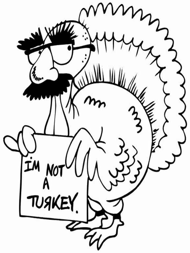 768x1024 Magic Turkey Outline Coloring Page