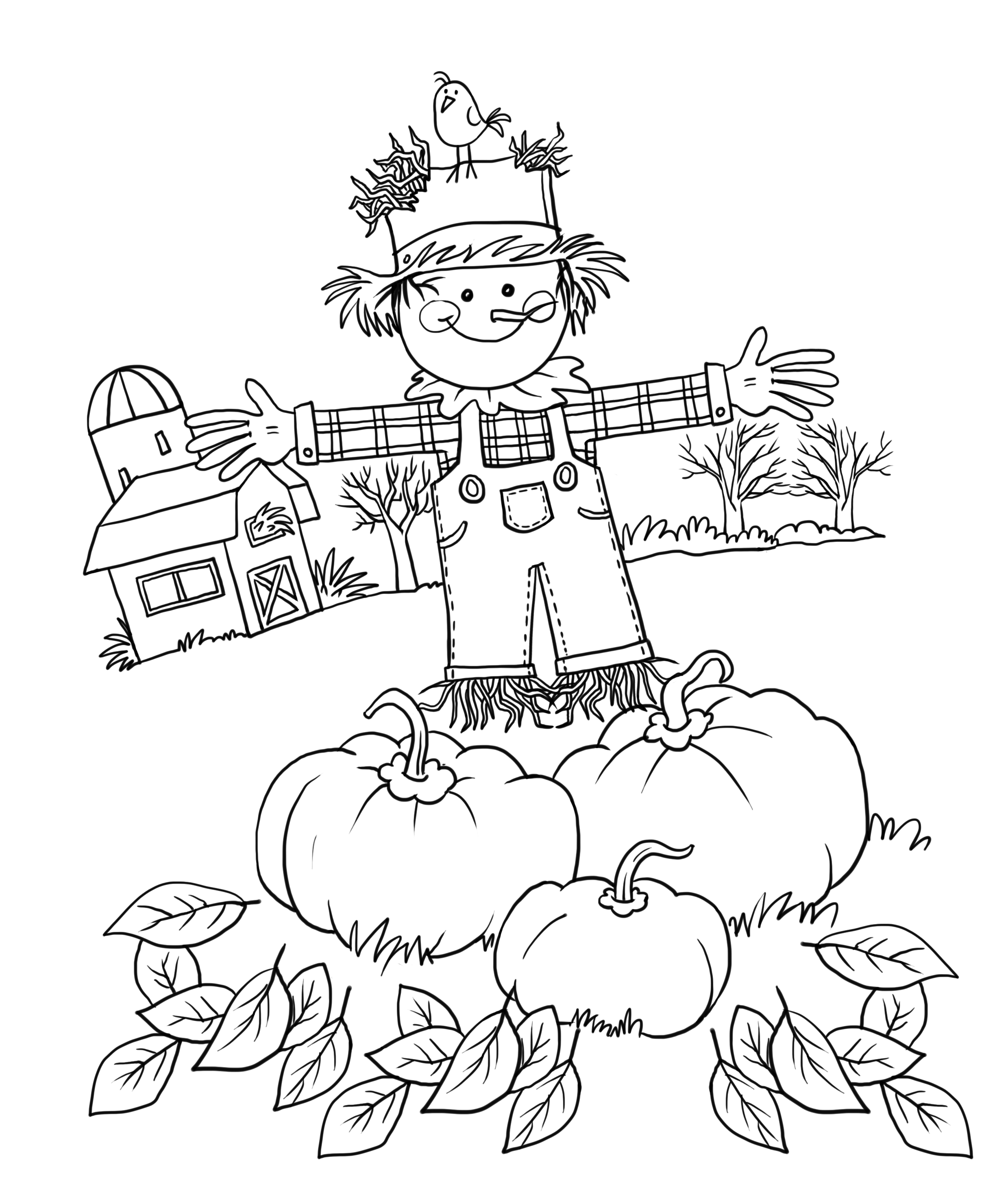 2479x2955 Walk In The Fall Coloring Page Boy Girl Walking Hand Drawn Path