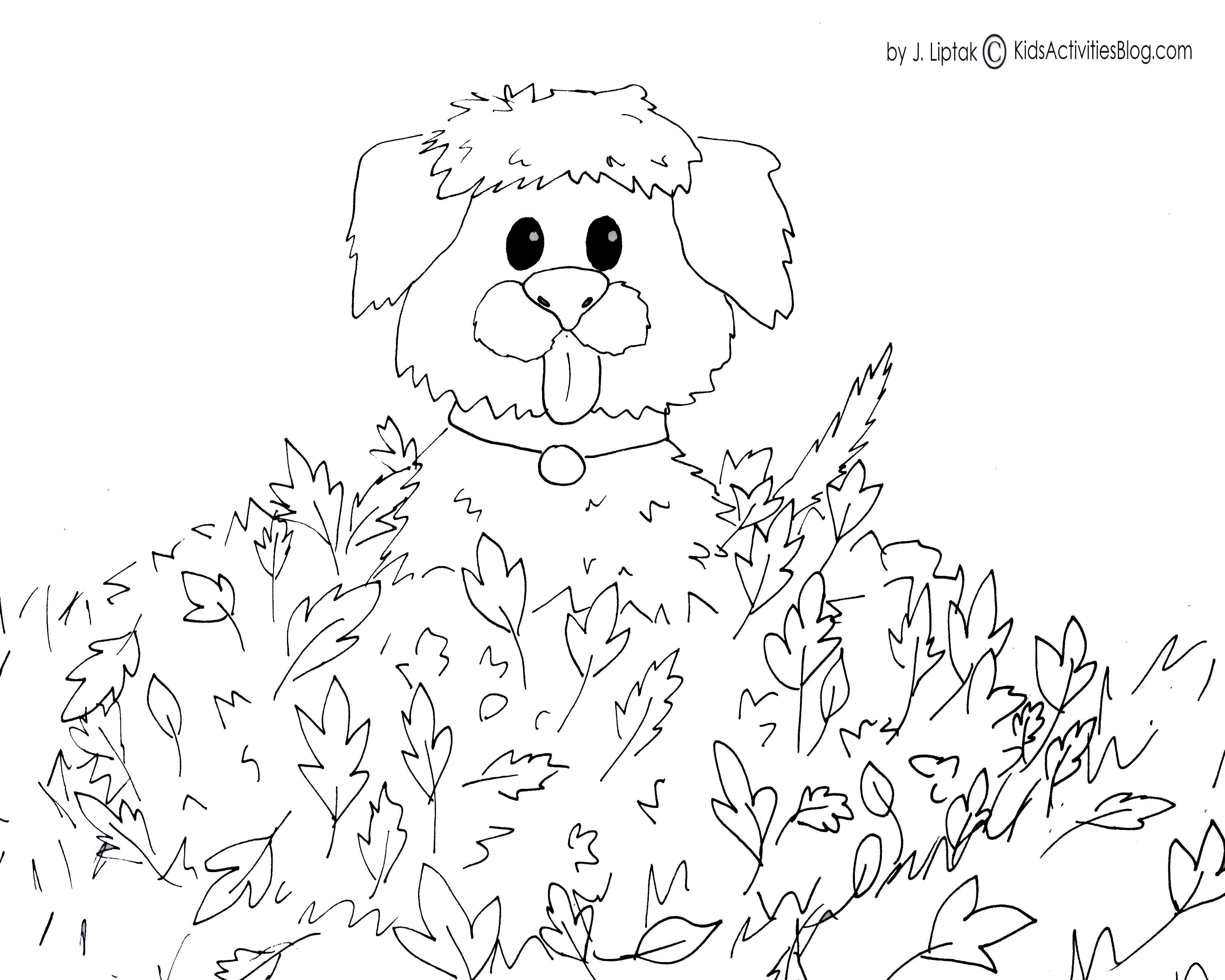 3953x3162 Fall Dog Coloring Pages