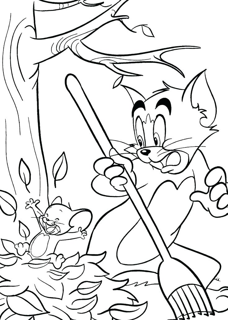735x1031 Coloring Pages Of Tom And Jerry Tom And Fall Coloring Pages
