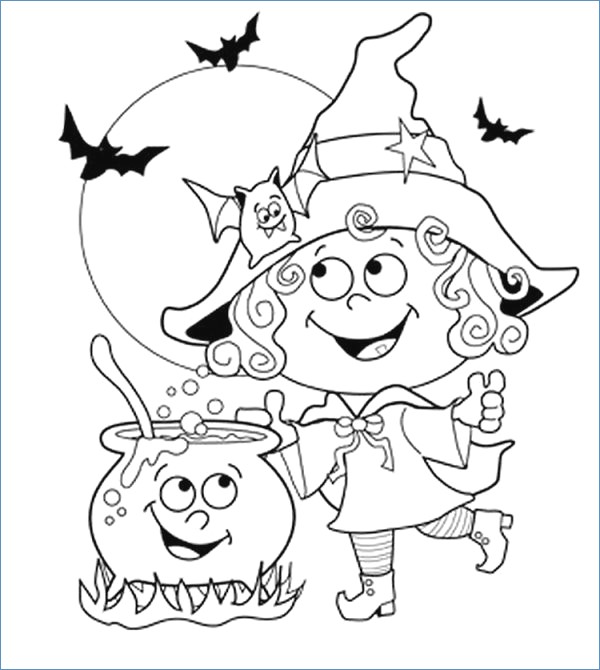 600x670 Spider Pumpkin Simple Halloween Coloring Pages