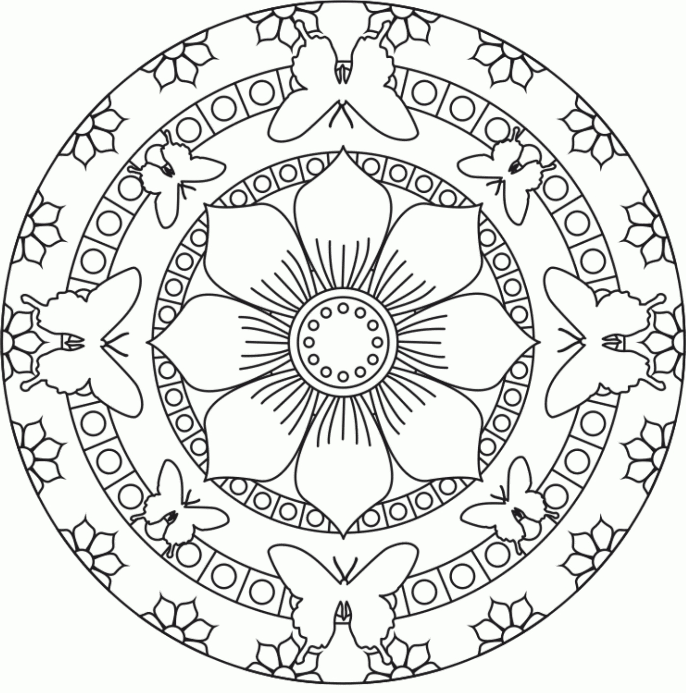 1400x1416 Best Of Butterfly Mandala Coloring Pages Printable Gallery