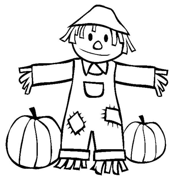 Fall Scarecrow Coloring Pages