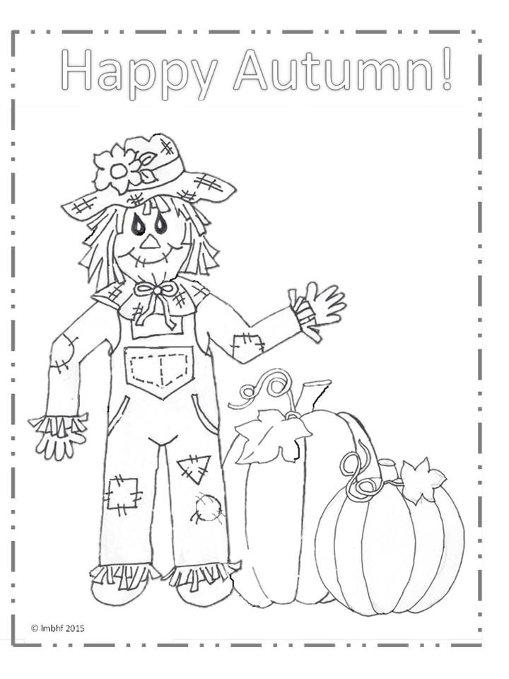 720x960 Happy Autumn Scarecrow Coloring Page Love My Big Happy Family