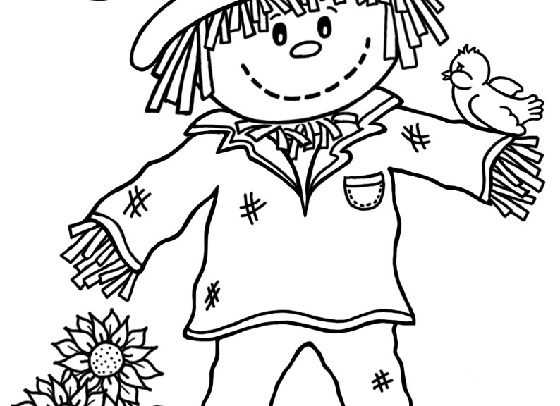 794x576 Scarecrow Pictures To Colour Great Scarecrow Coloring Pages