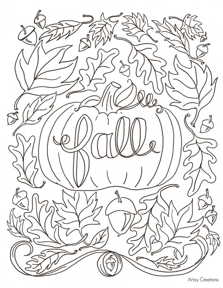 736x952 Fall Coloring Sheet