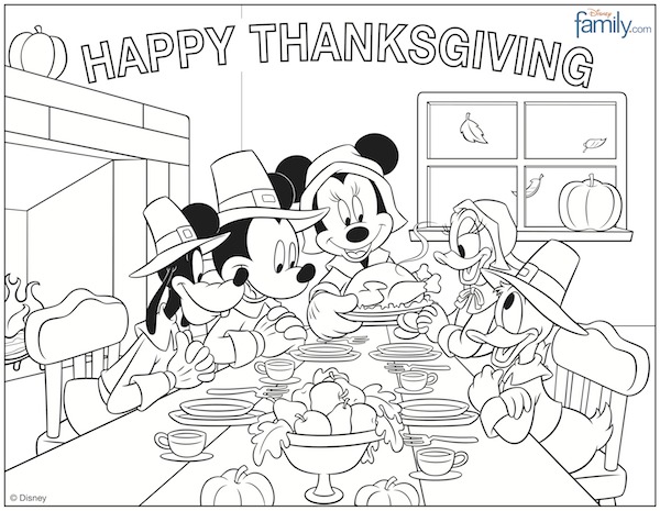 600x465 Disney Princess Fall Thanksgiving Coloring Page