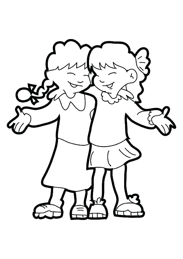 600x849 Friendship Coloring Pages Best Friends Coloring Pages Printable