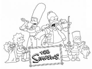 320x240 The Simpsons Christmas Coloring Pages Special Family Simpsons