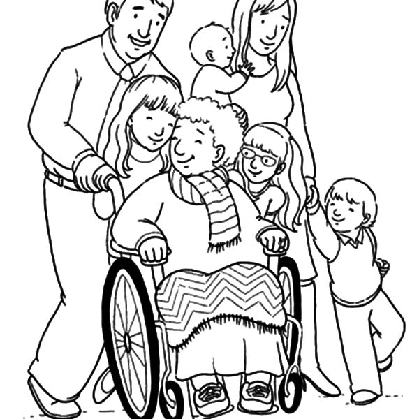 600x600 Grandmother And Her Big Family Coloring Pages Color Luna