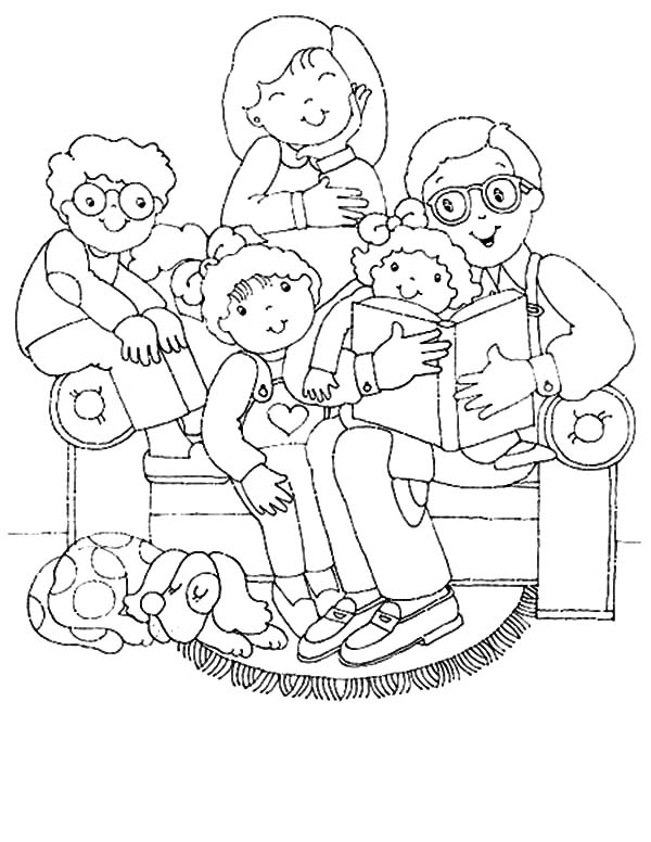 600x776 Joint Family Gather In Living Room Coloring Pages Batch Coloring