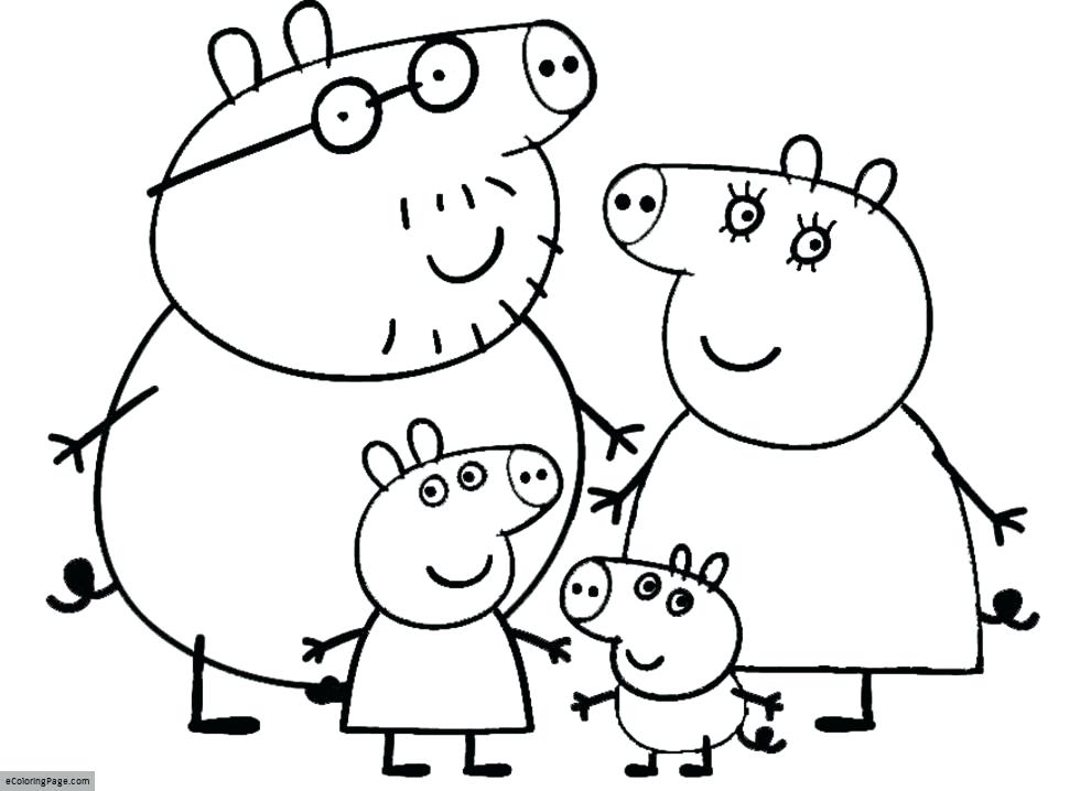990x718 Peppa Pig Coloring Pages Easter Pig And Family Coloring Page